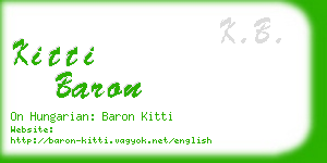 kitti baron business card